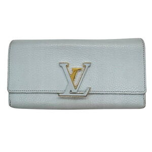 Louis Vuitton Capucines Portefeuille Wallet Long Wallet Taurillon Leather Blue